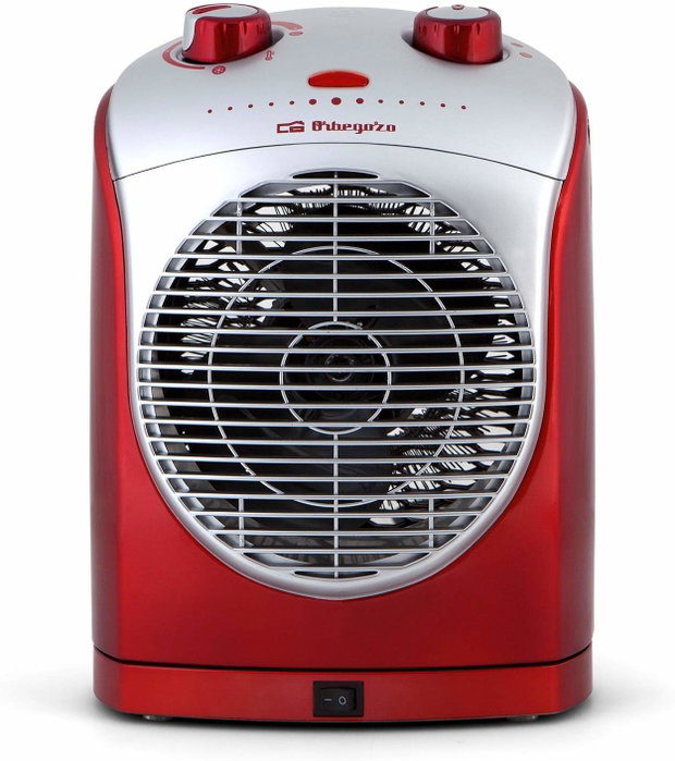 Orbegozo FH 5025 Calefactor Oscilante 2200W Rojo y Plata